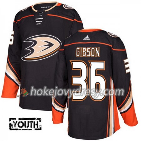 Dětské Hokejový Dres Anaheim Ducks John Gibson 36 Adidas 2017-2018 Černá Authentic